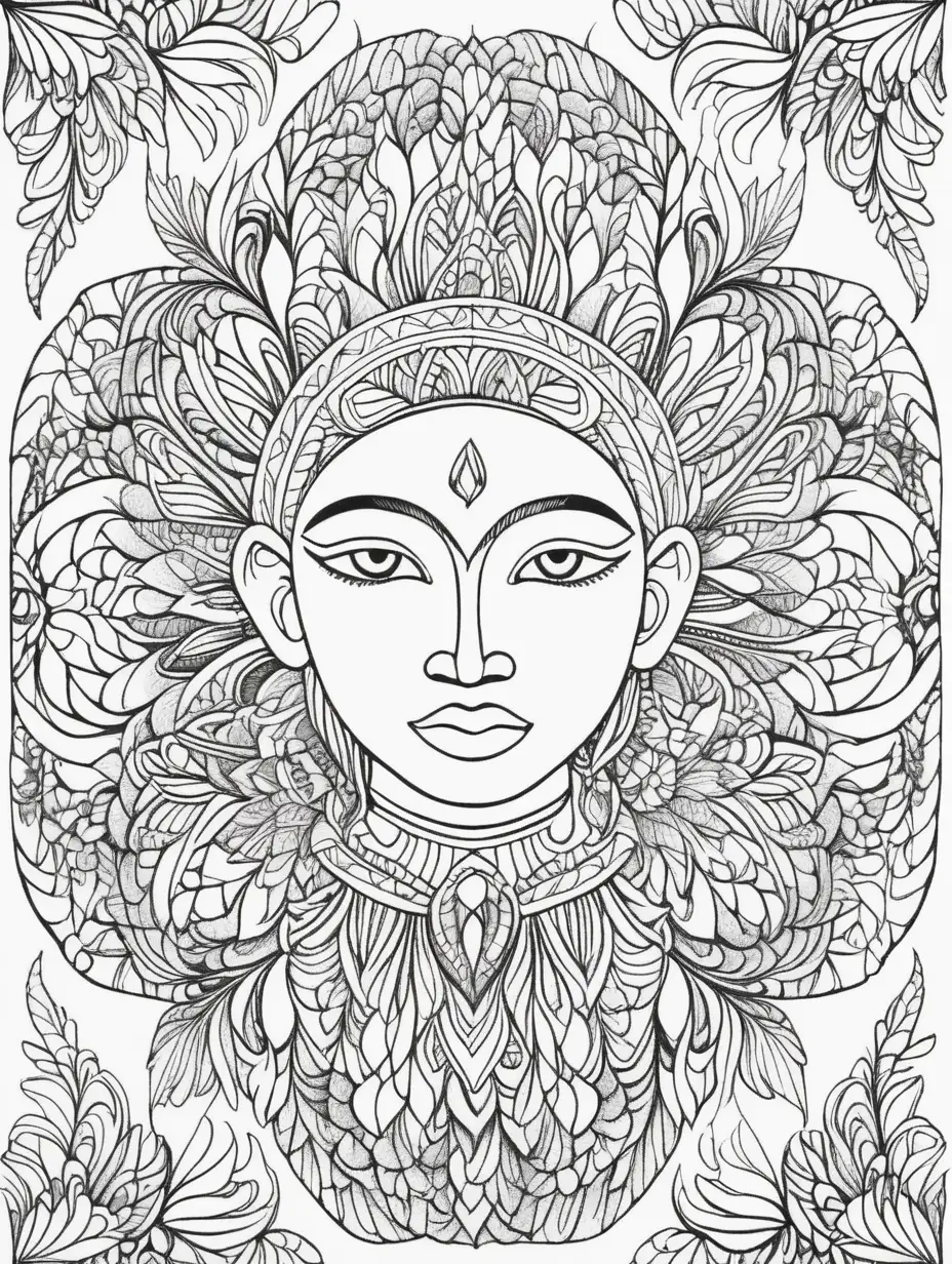 NatureInspired Adult Coloring Book Pages with Max White Space Mandela