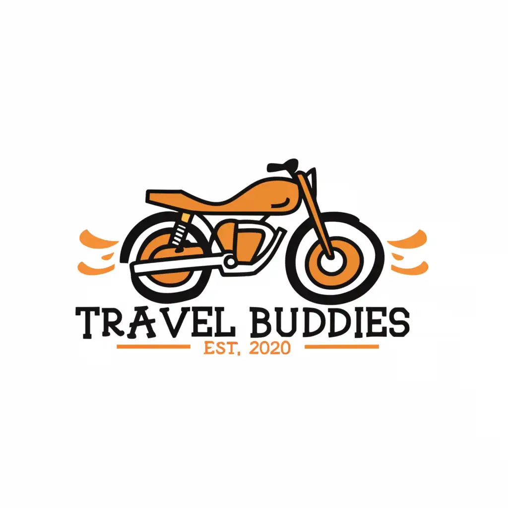 a logo design,with the text "Travel Buddies", main symbol:motorcycle,Moderate,be used in Travel industry,clear background