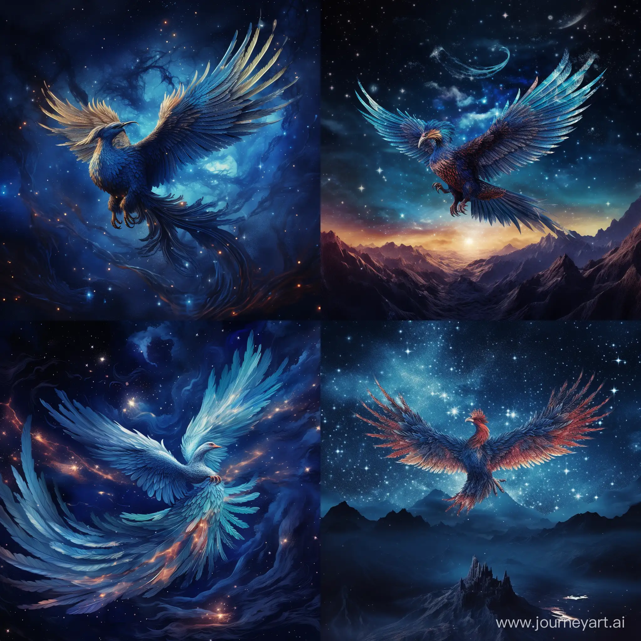 Majestic-Blue-Phoenix-Soaring-Amongst-the-Stars