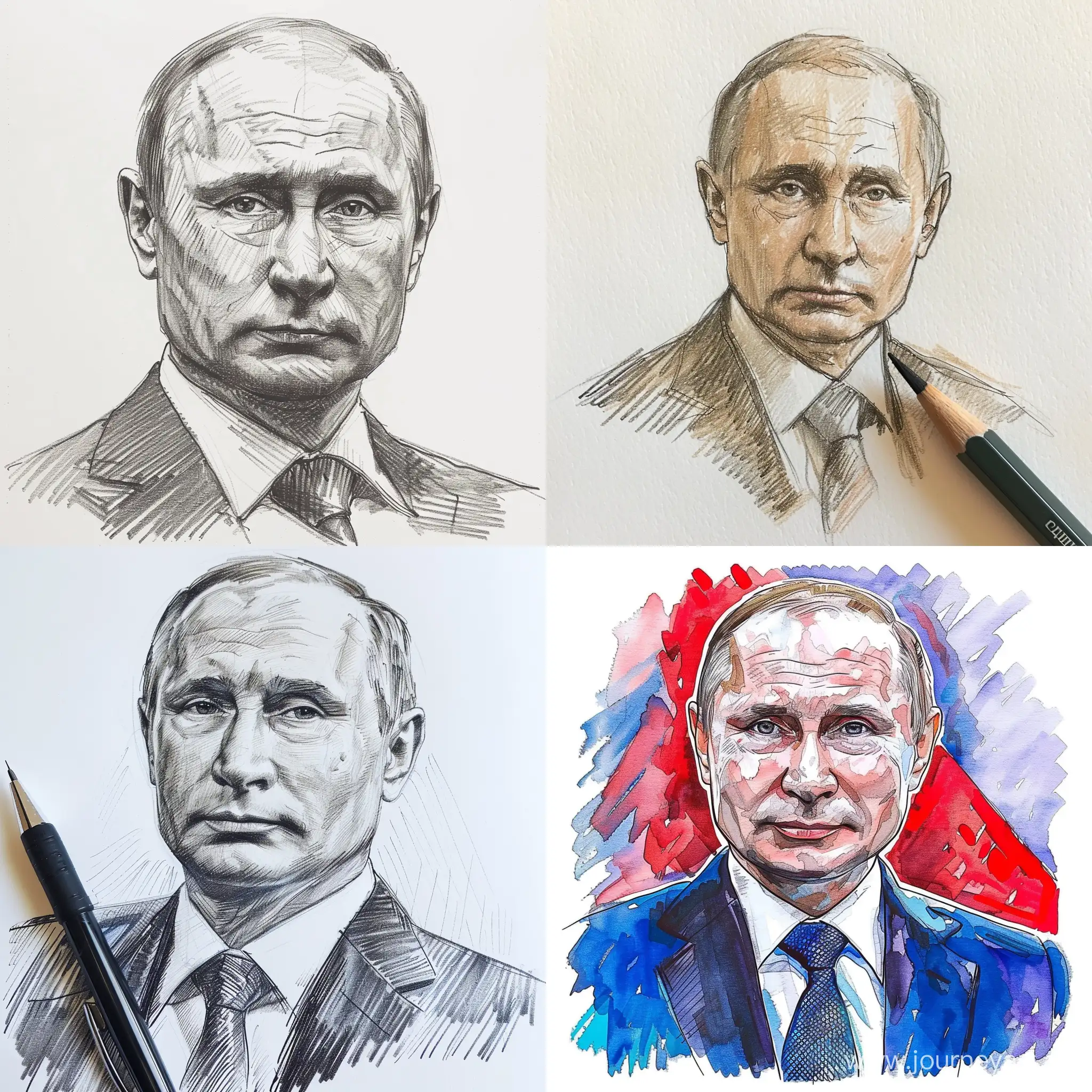 Future-President-of-Russia-Portrait-Drawing
