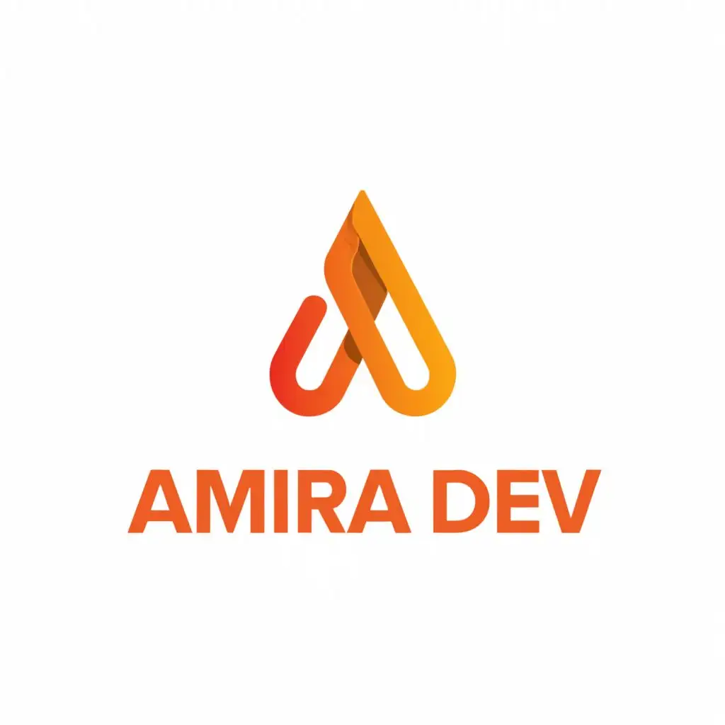 a logo design, with the text 'amira dev', main symbol: orange, Moderate, clear background