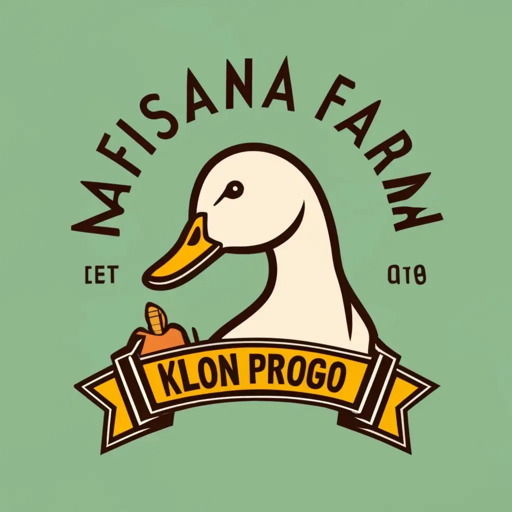 logo, duck and roster, with the text "NAFISANA FARM KULON PROGO", typography, be used in Retail industry