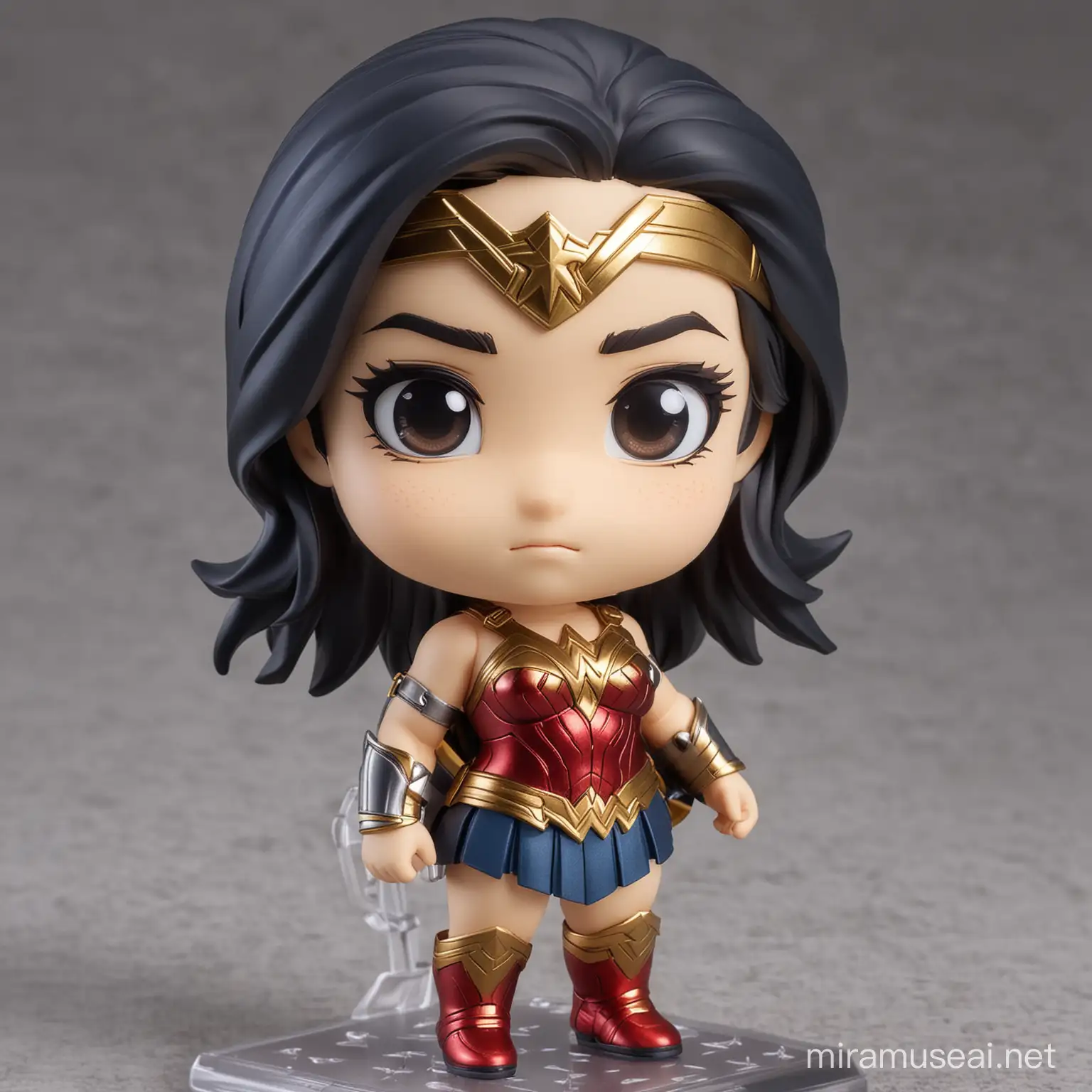 Create a Chibi (Nendoroid) version of the character wonder woman without bugged or duplicated defective body parts