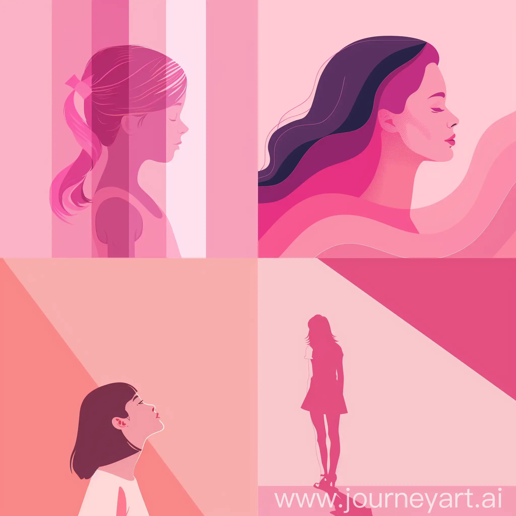 
vector illustration, minimalism, international breast cancer day
illustration of pink shades with a girl