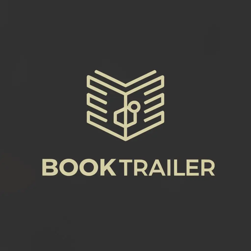 a logo design,with the text "Book trailer", main symbol:open book cinema,Minimalistic,clear background