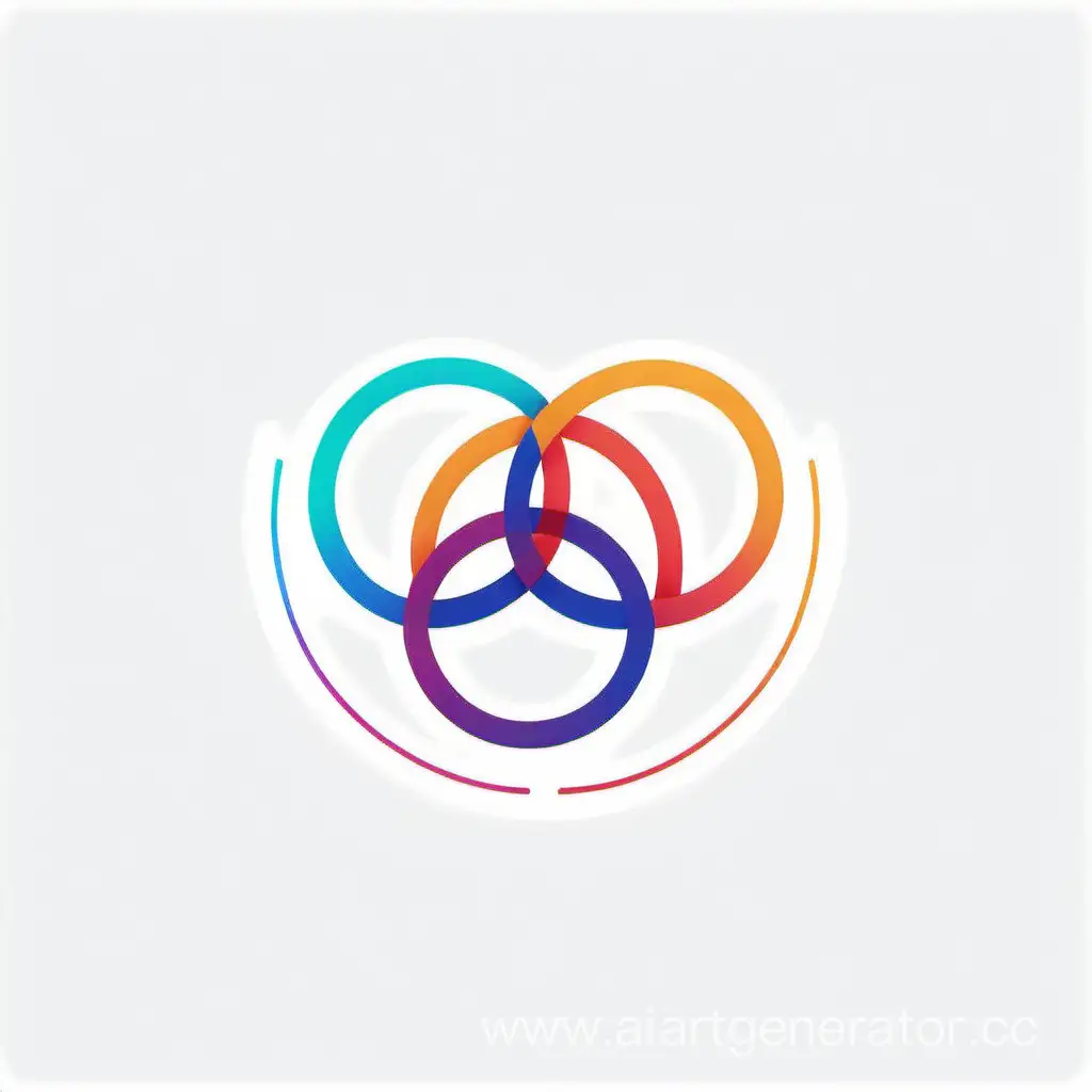 Логотип, состоящий из 3 разноцветных однолинейных окружностей