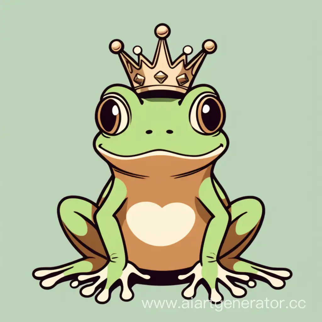 Adorable-Frog-Prince-with-Crown-Simple-Style-Illustration