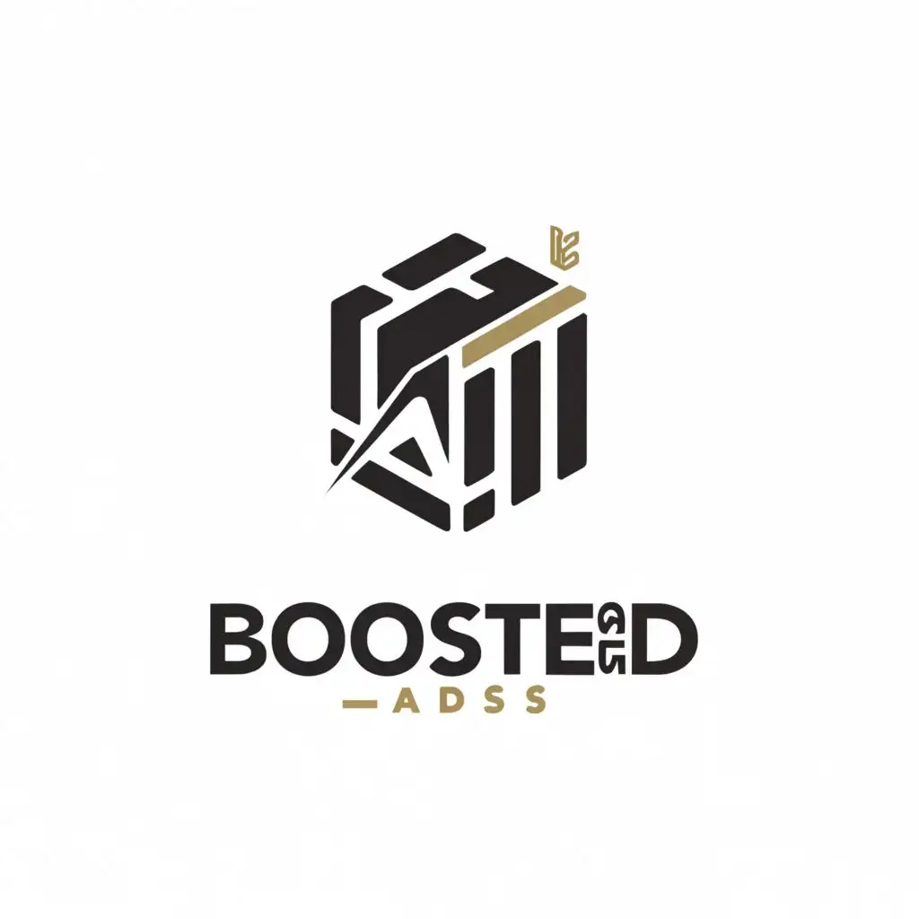 a logo design,with the text "AIBoostedAds", main symbol:squere,Moderate,be used in Finance industry,clear background