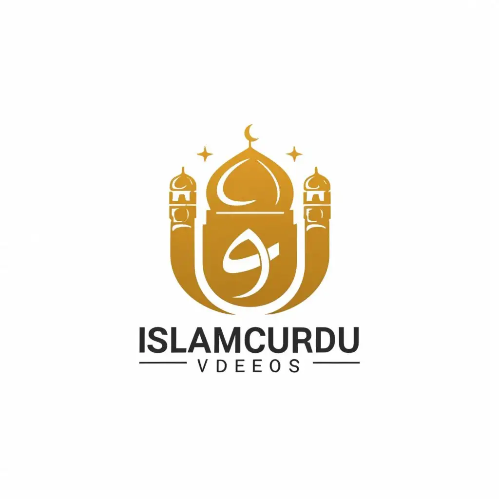 logo, Islamic, with the text "islamic urdu videos", typography, be used in Religious industry