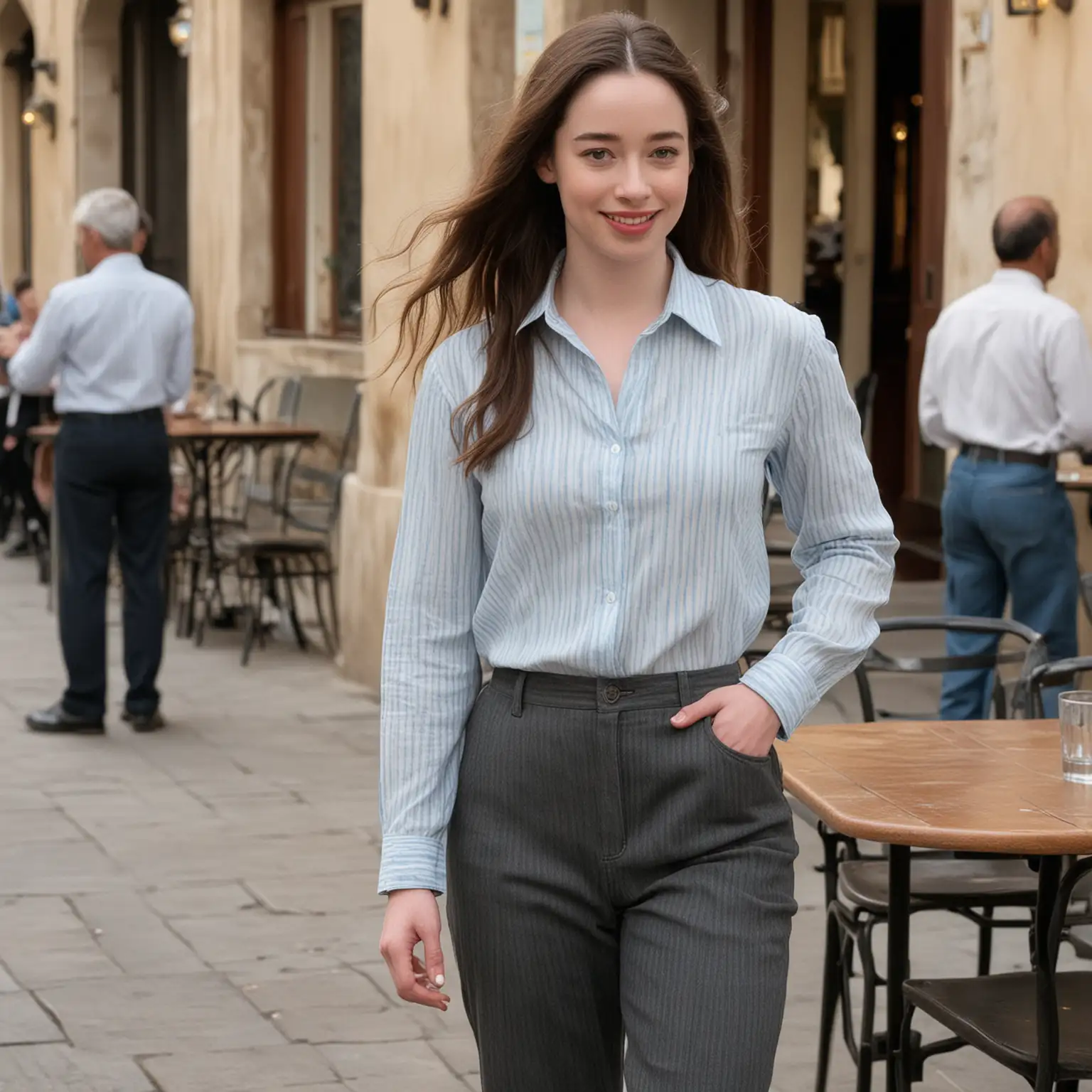 Eager Anna Popplewell at Caf Terrace Crushes on GrayHaired Andean Man