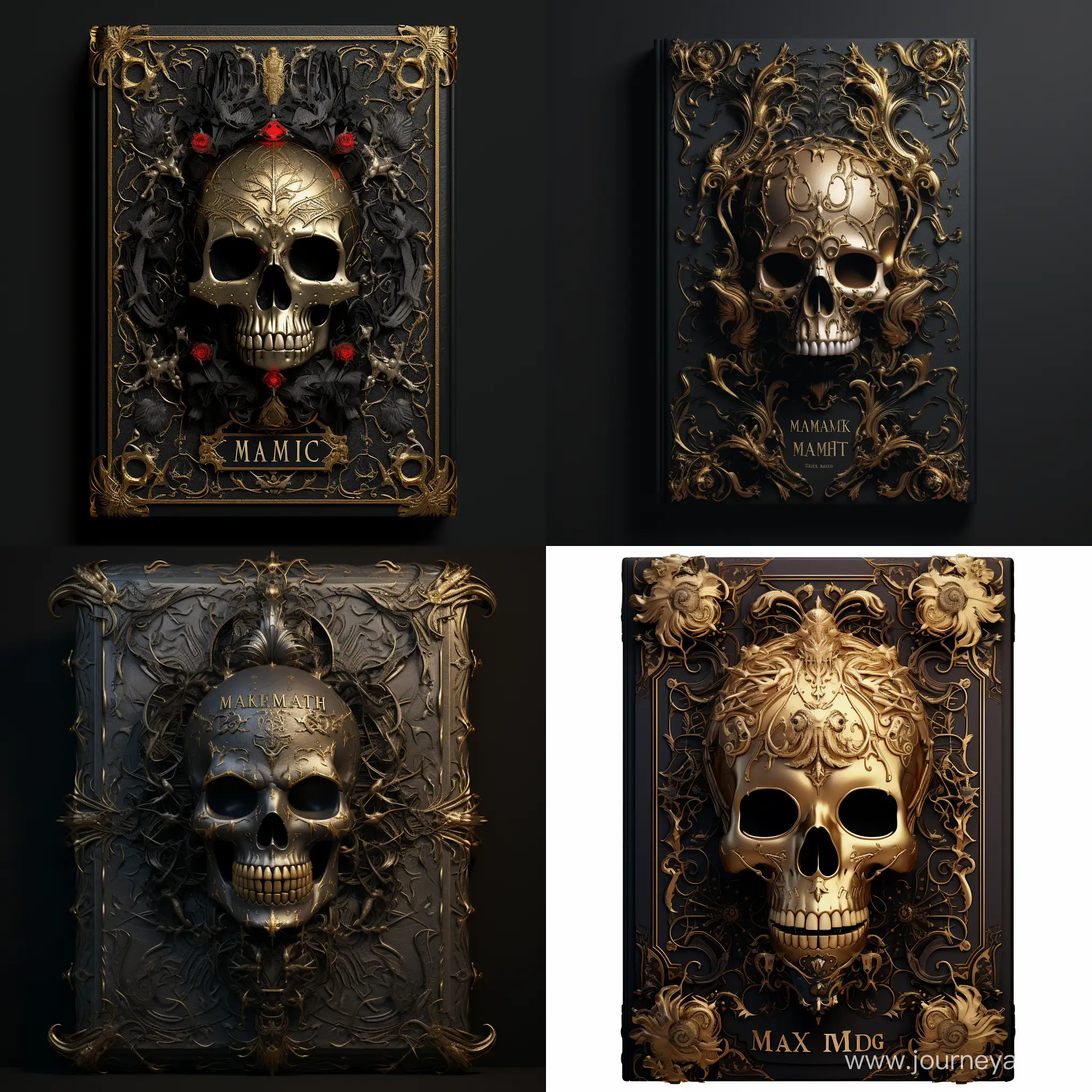 Enchanting-Black-Magic-Book-with-Imp-Head-and-Gothic-Gold-Accents