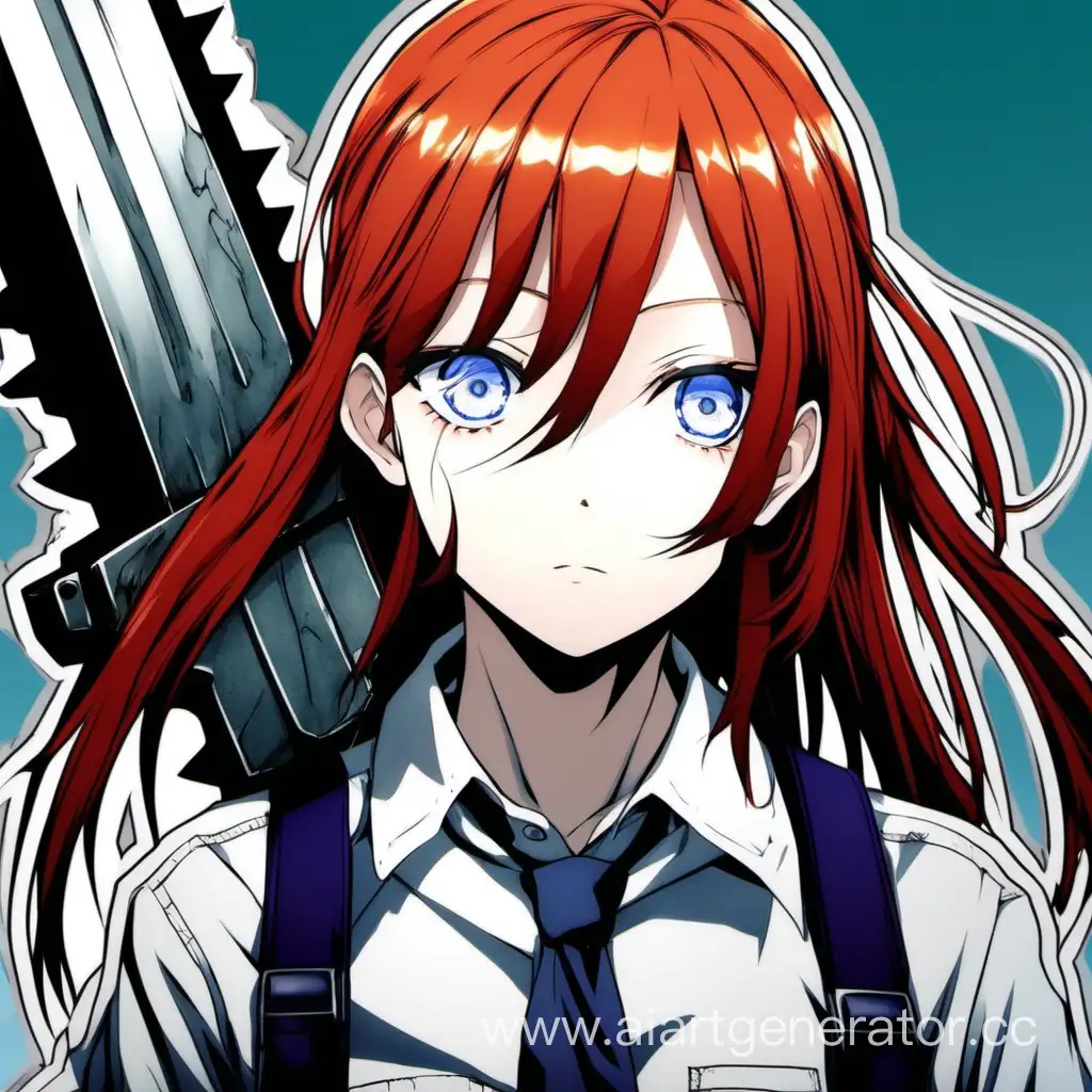 Anime-Chainsaw-Man-RedHaired-Girl-with-Blue-Eyes