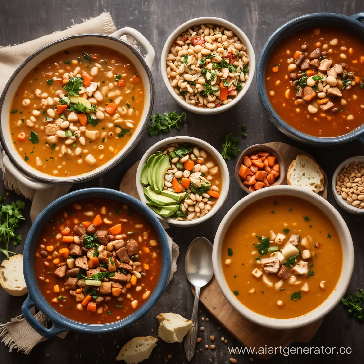 Assorted-Soups-with-Diverse-Ingredients