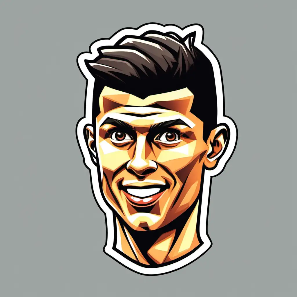 Cartoon Icon of Cristiano Ronaldos Head Playful and Animated Portrait