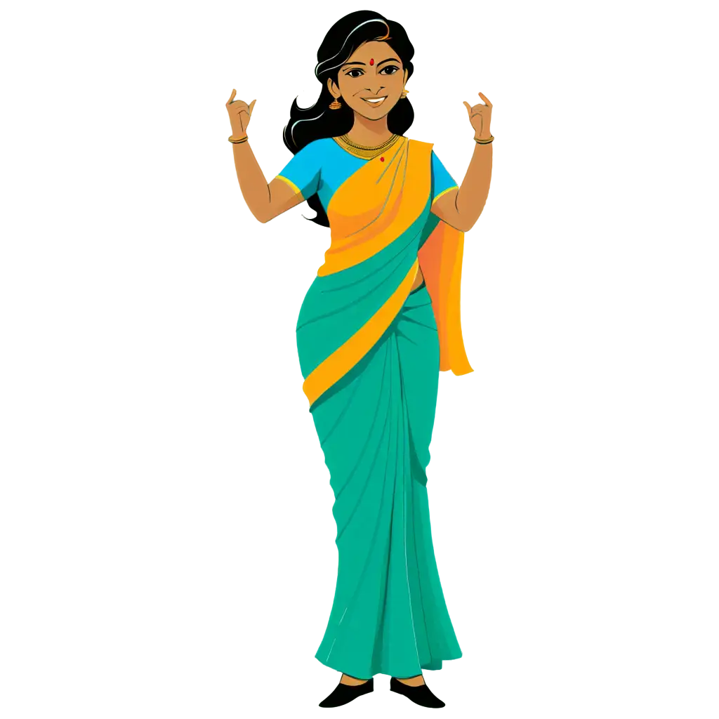 Indian-MiddleAged-Female-School-Teacher-in-Saree-HighQuality-PNG-Image