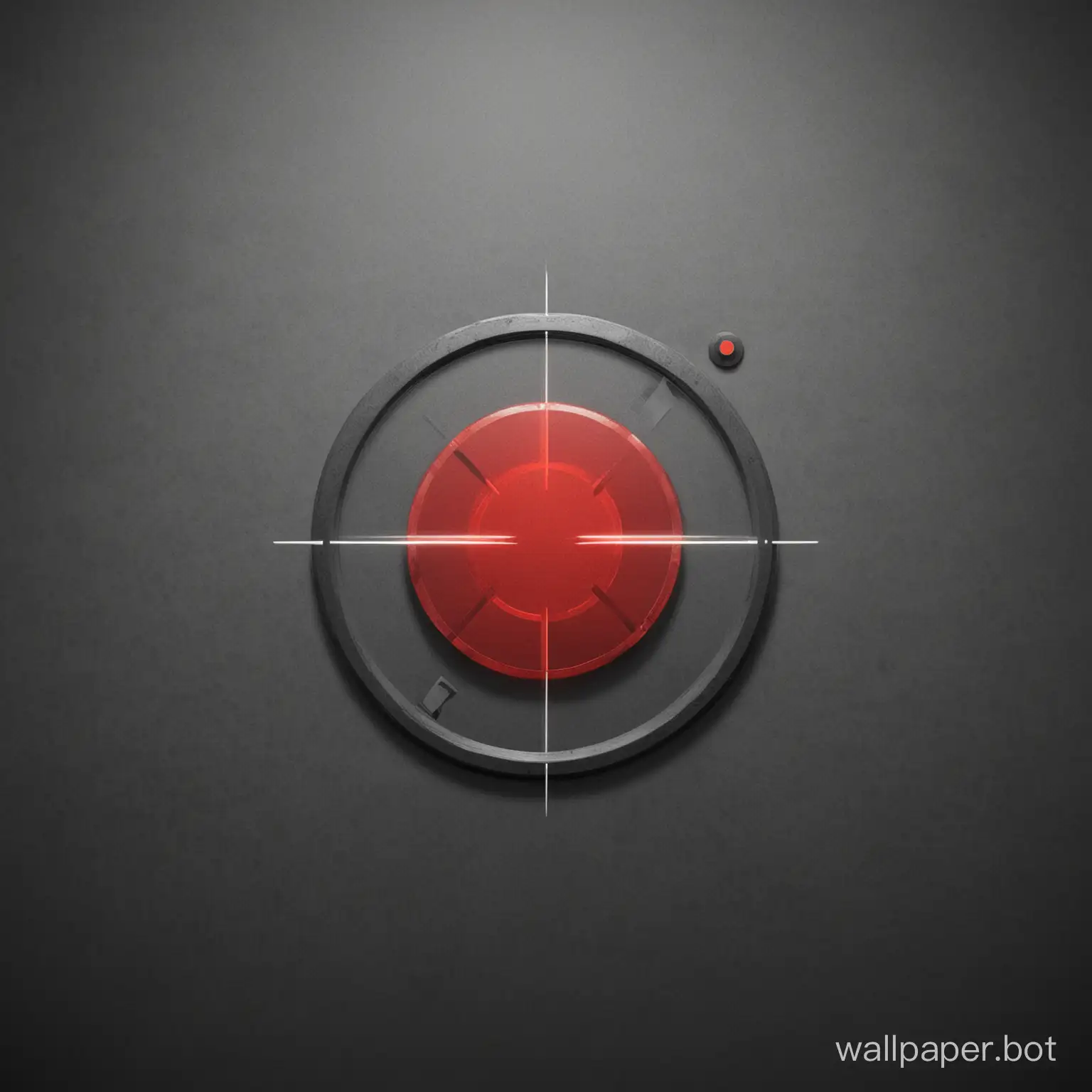 A red dot optic crosshair as logo