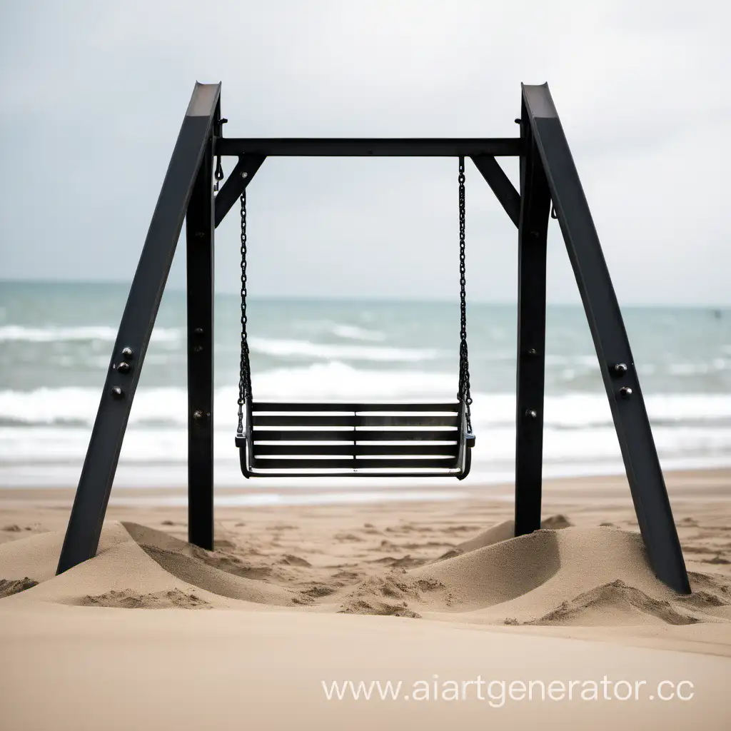 Metal-Swings-on-Beach-Serene-Playground-by-the-Shore