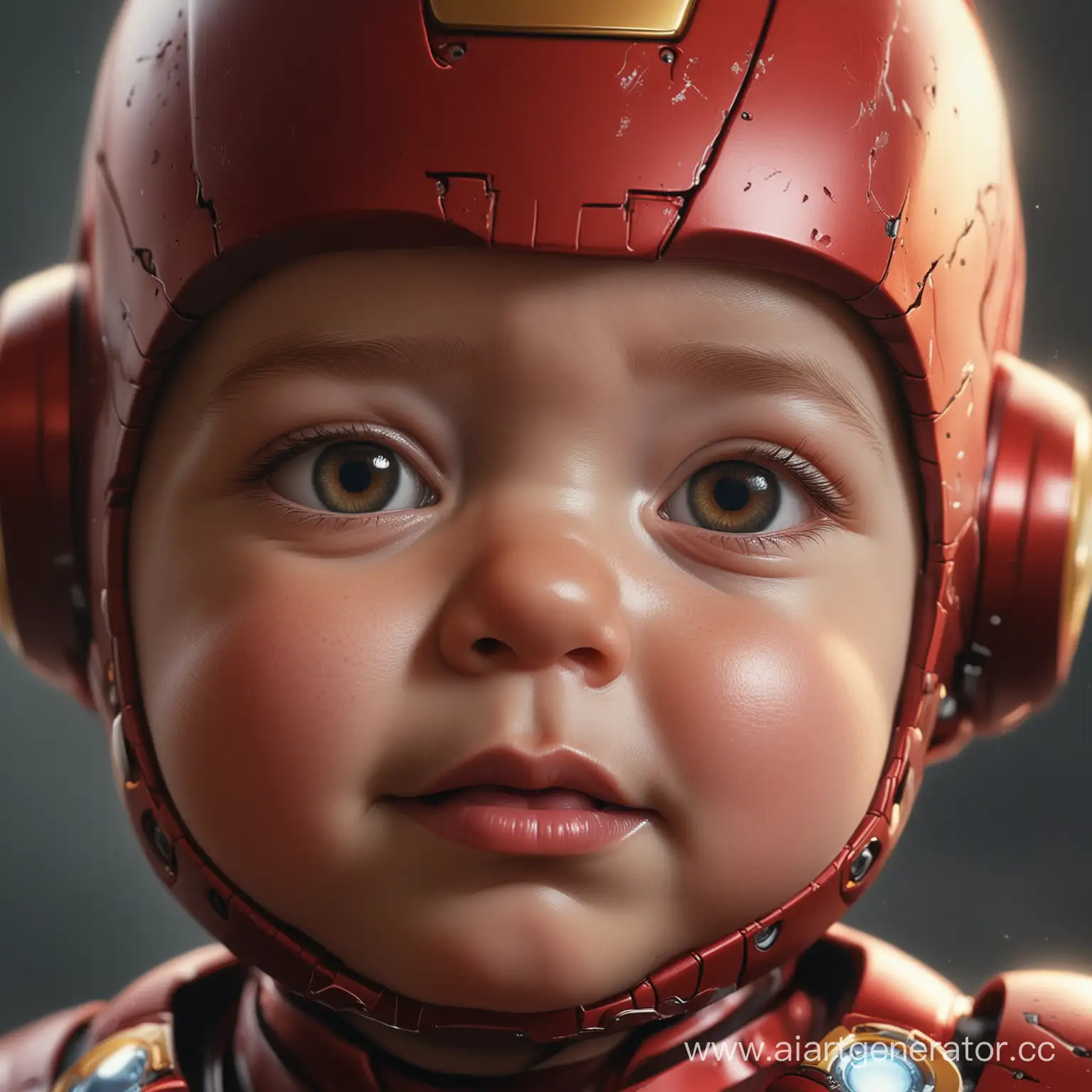 Innocent-Baby-in-Iron-Man-Costume-Photorealistic-Digital-Art-by-Marek-Okon