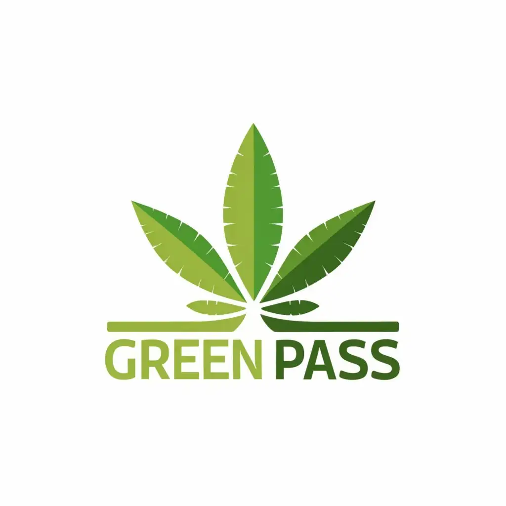LOGO-Design-For-Green-Pass-Bold-Typography-with-a-Fresh-Cannabis-Leaf-Emblem