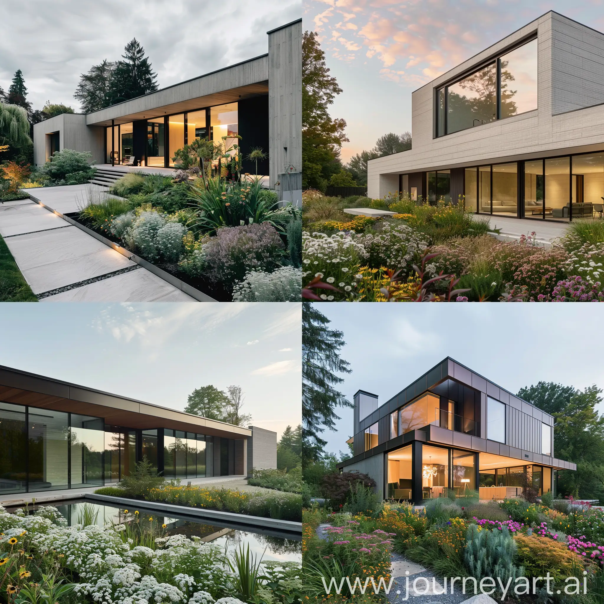Minimalist-Architecture-Exterior-Surrounded-by-Perennials