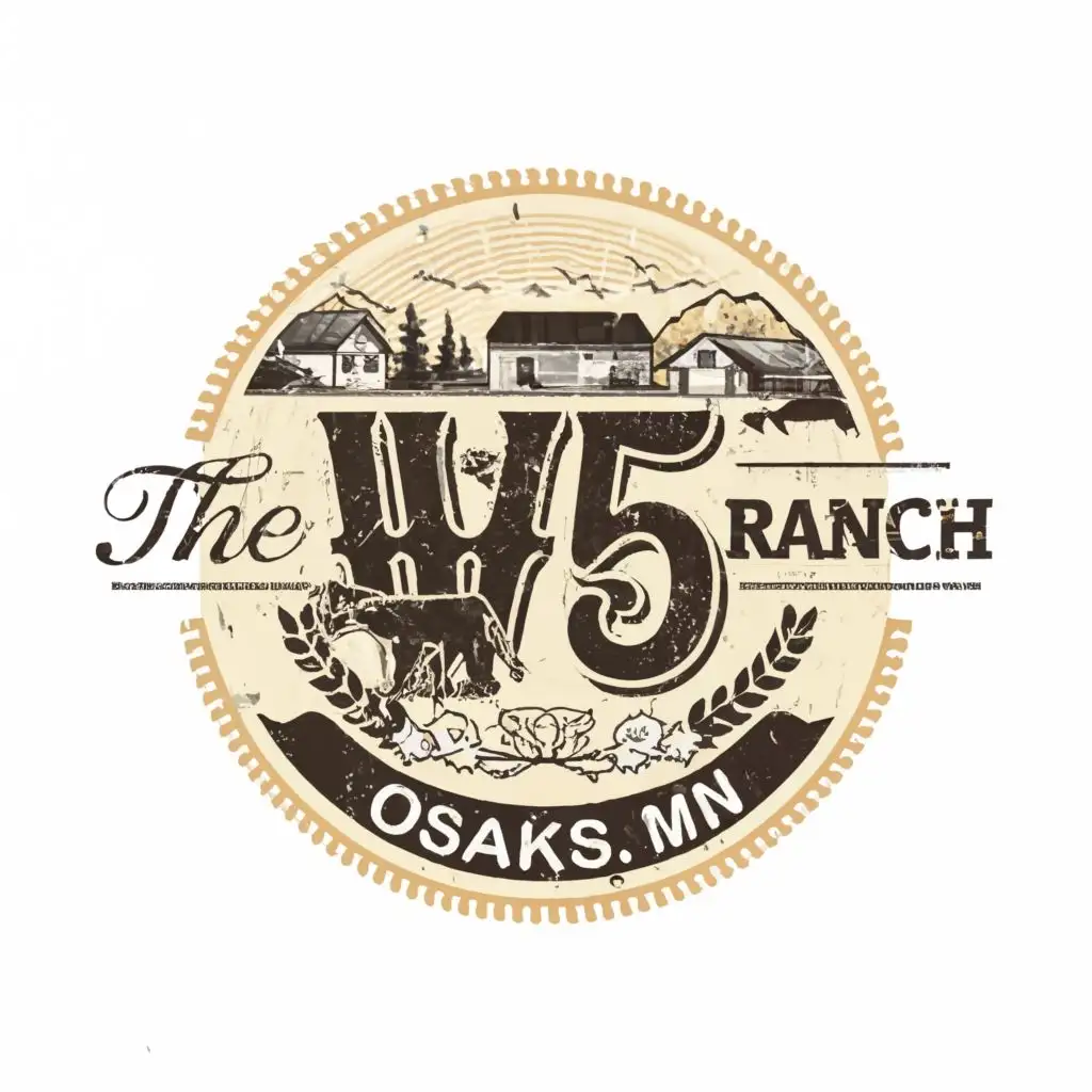 logo, Ranch, with the text "The W5 Ranch 
Osakis, MN", typography