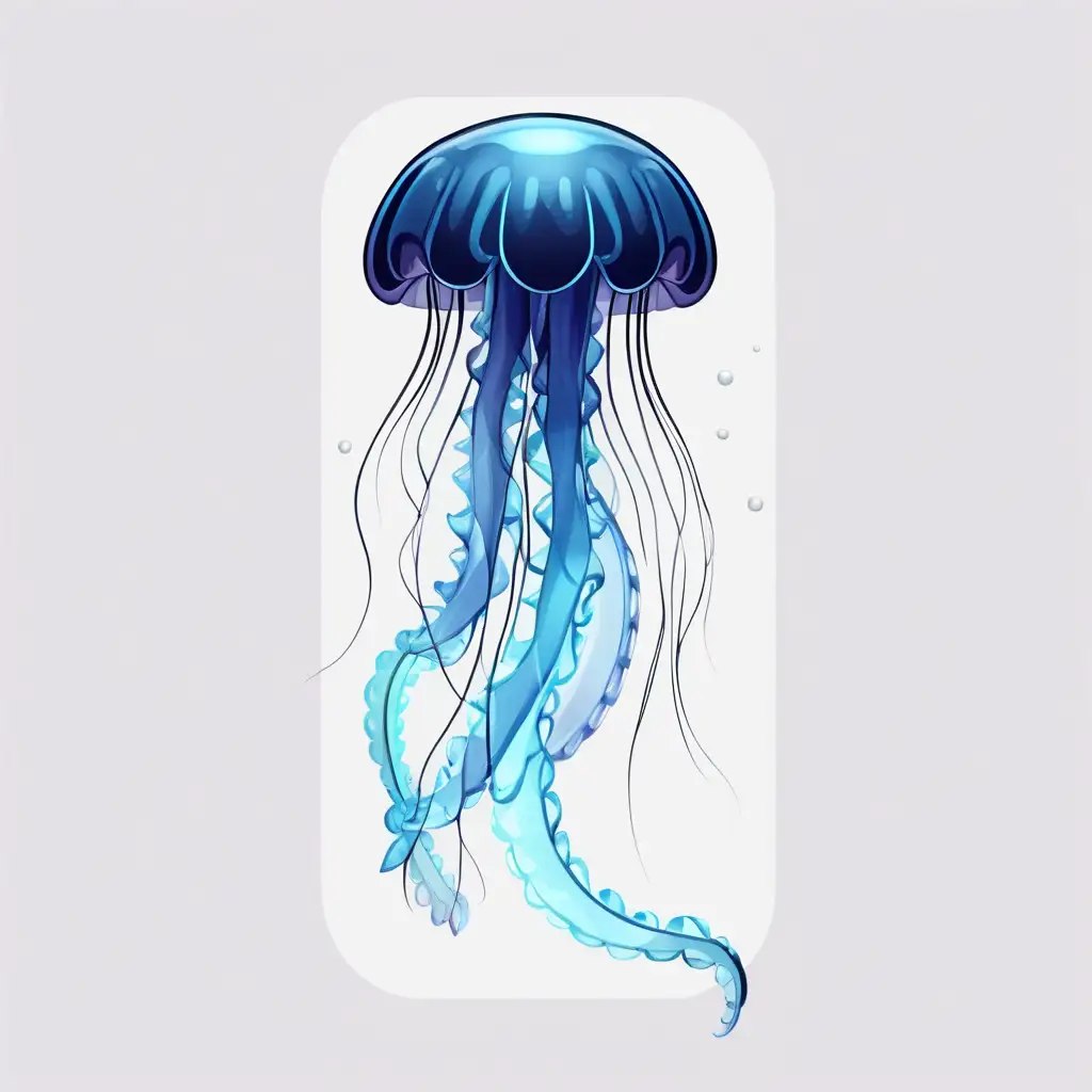 Graceful LongTailed Jellyfish in a Single Vector Illustration