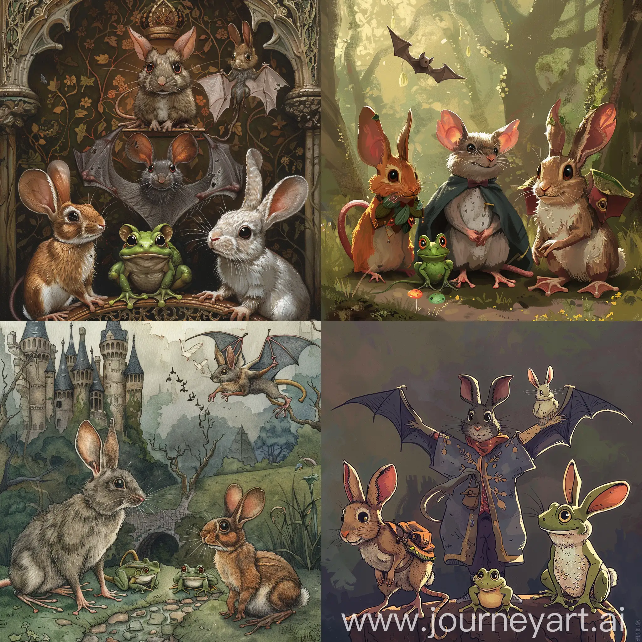Fairy-Tale-Animals-Gathered-in-a-Whimsical-Kingdom