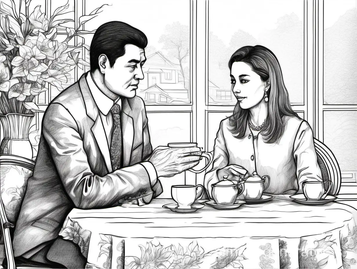 Elegant-Tea-Service-Leaders-Daughterinlaw-in-Monochrome