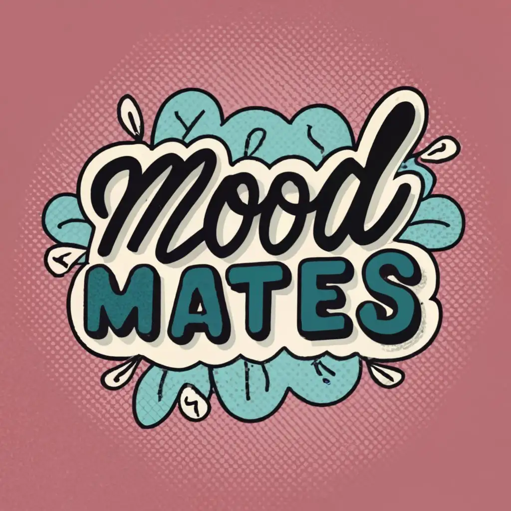logo, Cartoon, with the text "Mood Mates", typography