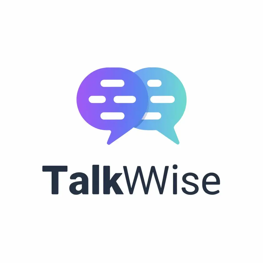a logo design,with the text "TalkWise", main symbol:TW - Highlighting Key Content: AI emphasizes key points in meeting summaries and response suggestions, ensuring users grasp important information quickly.,Minimalistic,be used in Technology industry,clear background