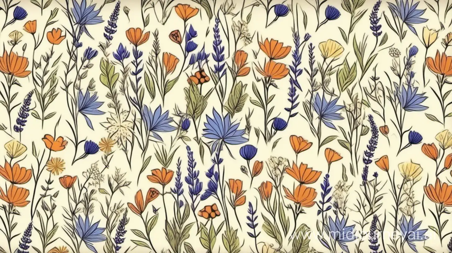 Colorful Wildflower Pattern in Nature