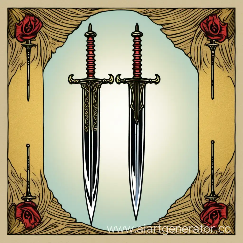 Mystical-Tarot-Card-with-UpsideDown-Swords-Symbolizing-Reversed-Perspectives
