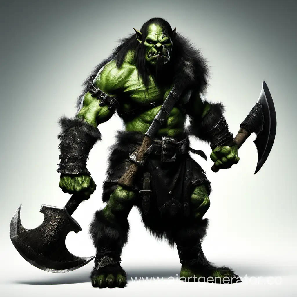 Mighty-Green-Orc-Warrior-Wearing-Black-Wolf-Skins-with-a-Formidable-Axe