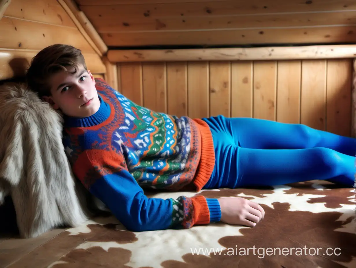 Vibrant-Youth-Relaxing-in-Cozy-Chalet-Setting