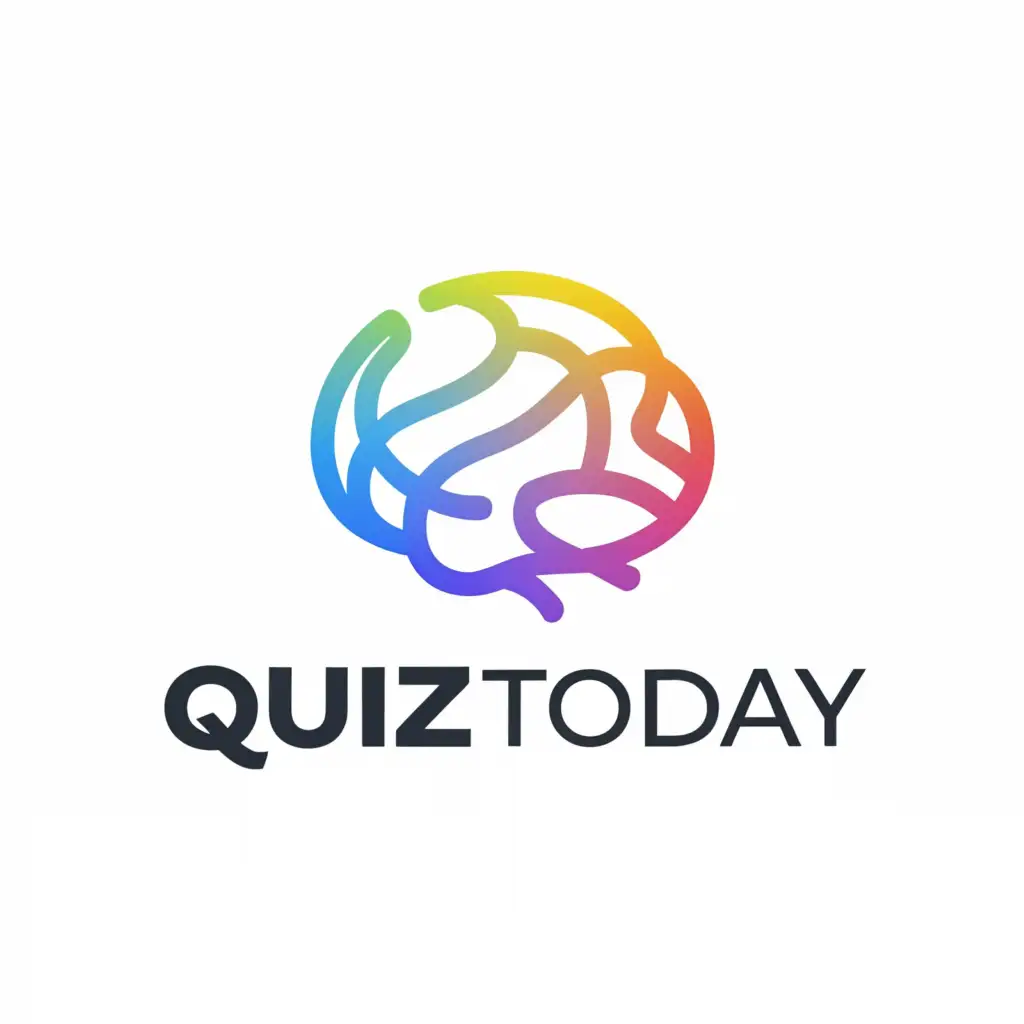 a logo design,with the text "Quiz Today", main symbol:Brain, world,Moderate,clear background