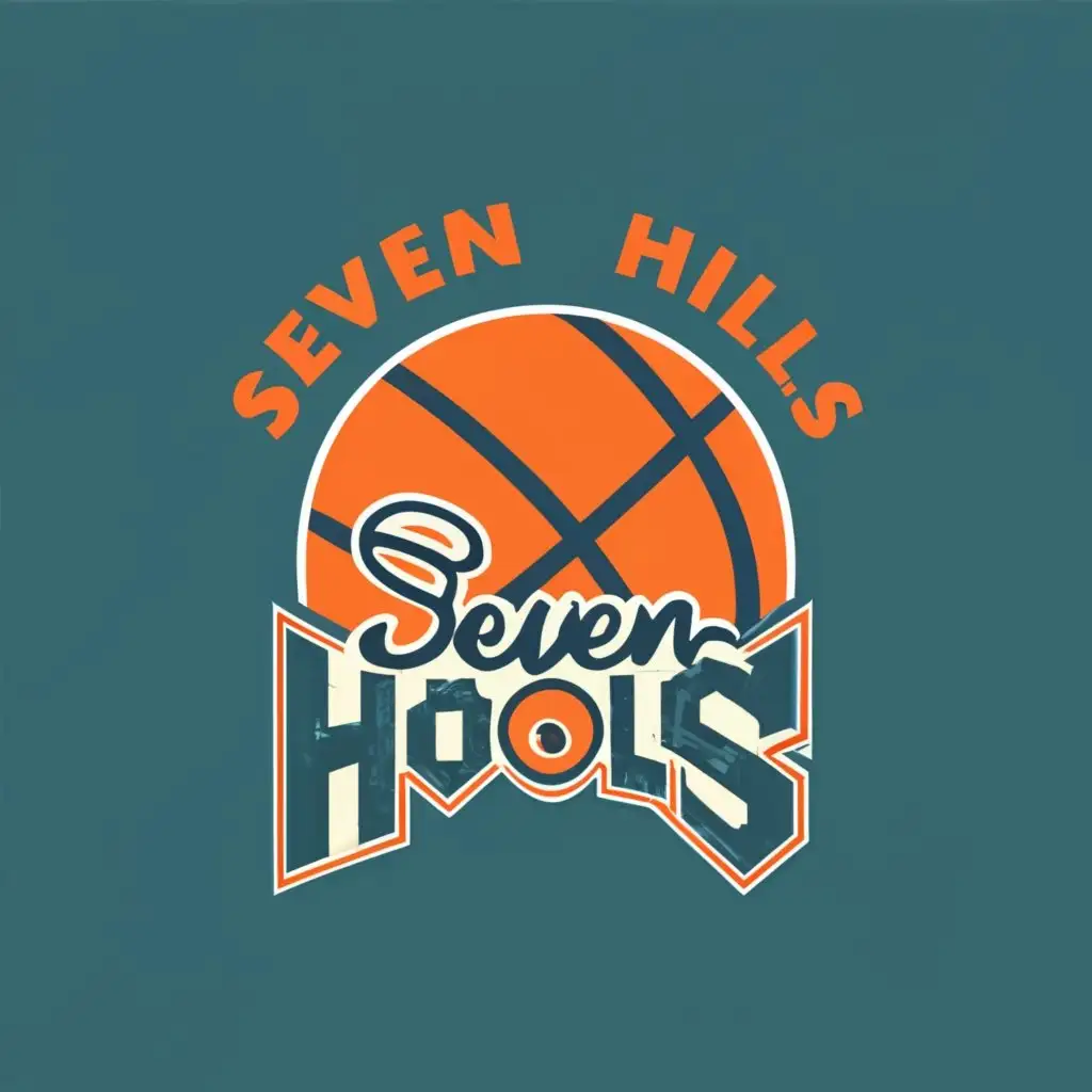 logo, basketball, with the text "a logo of a basketball team called seven hills hools", typography, be used in Sports Fitness industry
