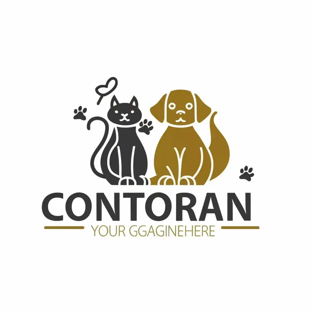 logo, cat and dog, with the text "---------------", typography, be used in Animals Pets industry