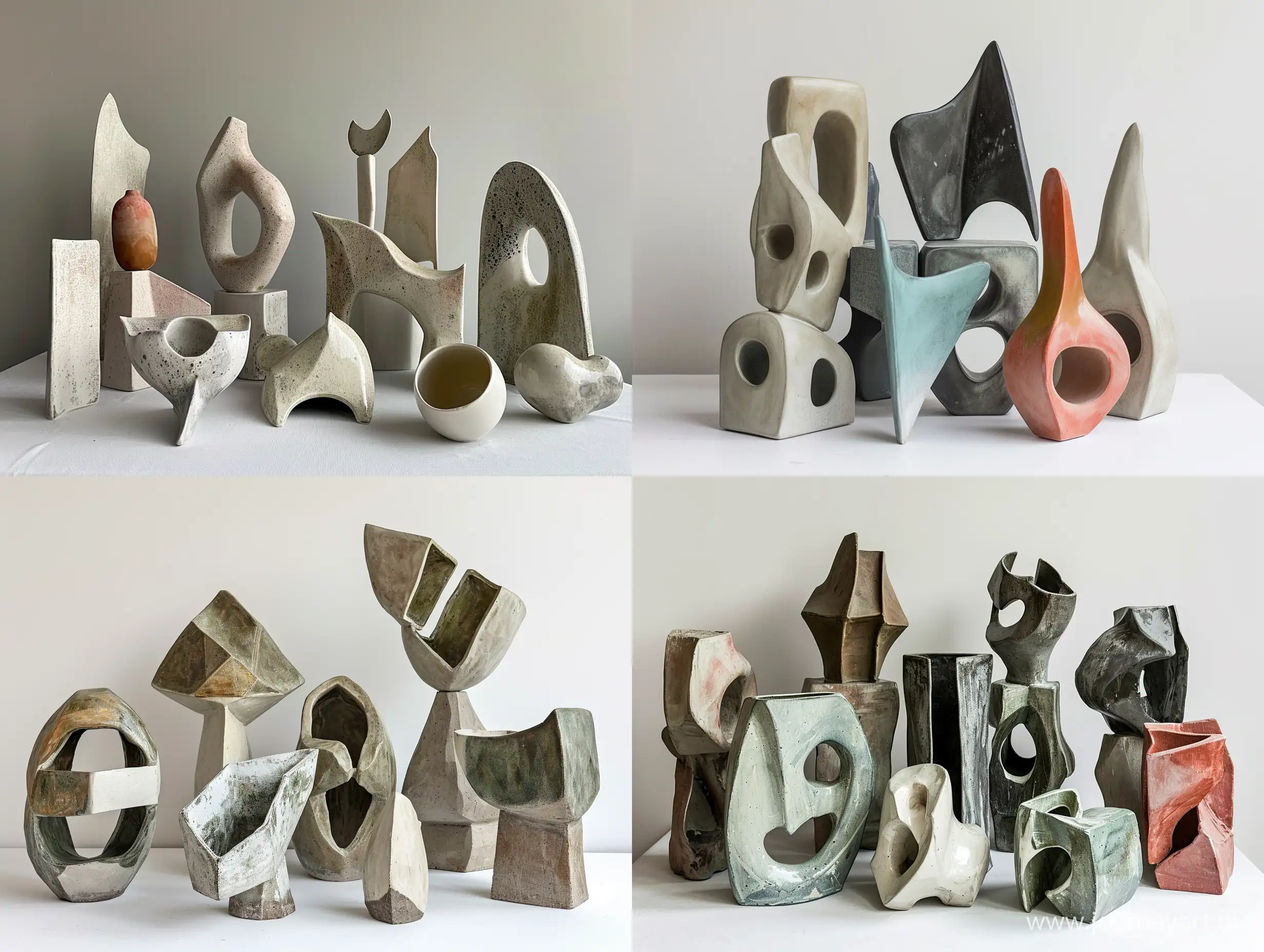 Voluminous-Geometric-Sculpture-in-60s-Style-Abstract-Ceramic-Art