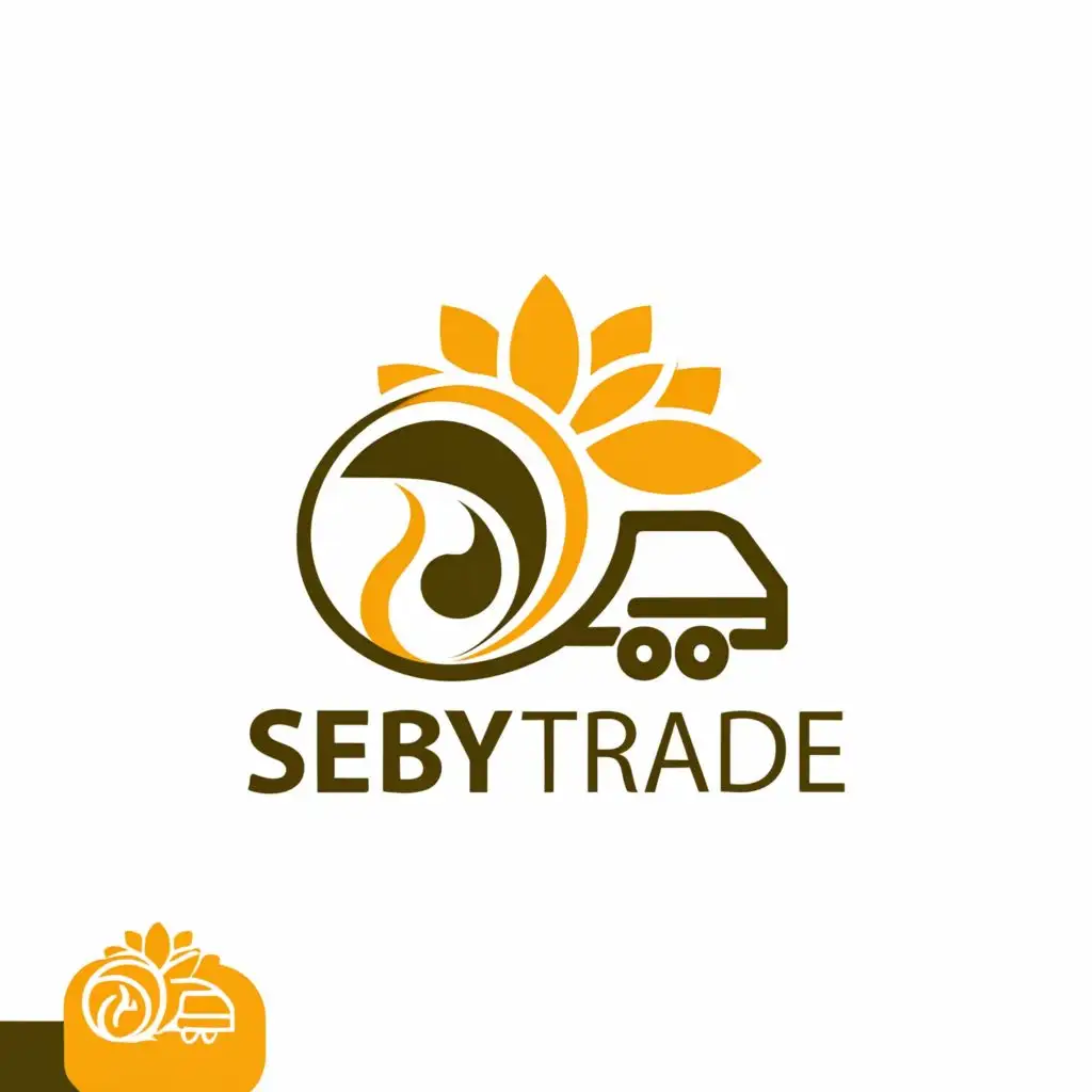 a logo design,with the text "Seby trade", main symbol:transport sunfloweroil quality premium trade transport,Minimalistic,clear background