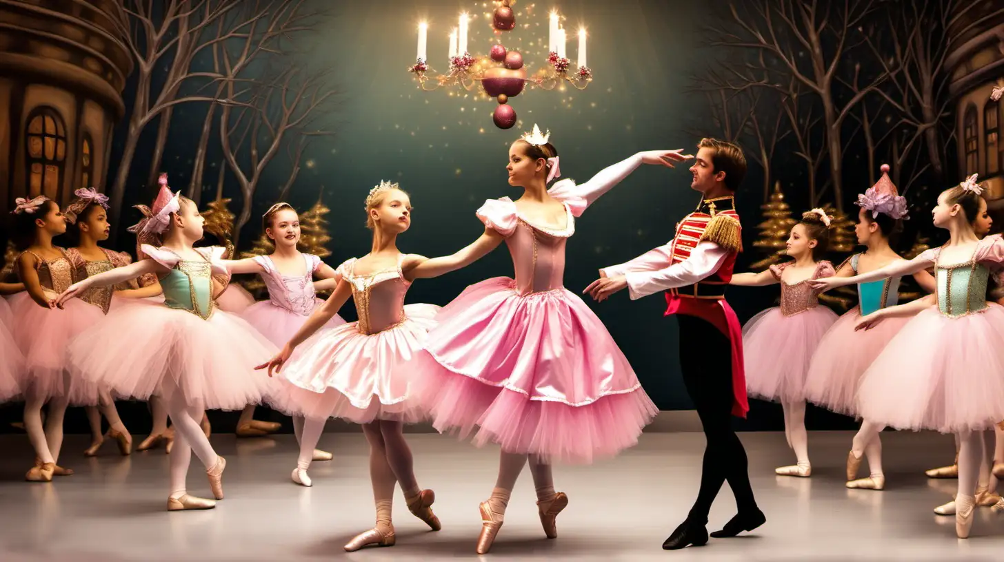 Enchanting Victorian Christmas Ballet Sugarplum Fairy and Nutcracker Prince Dance