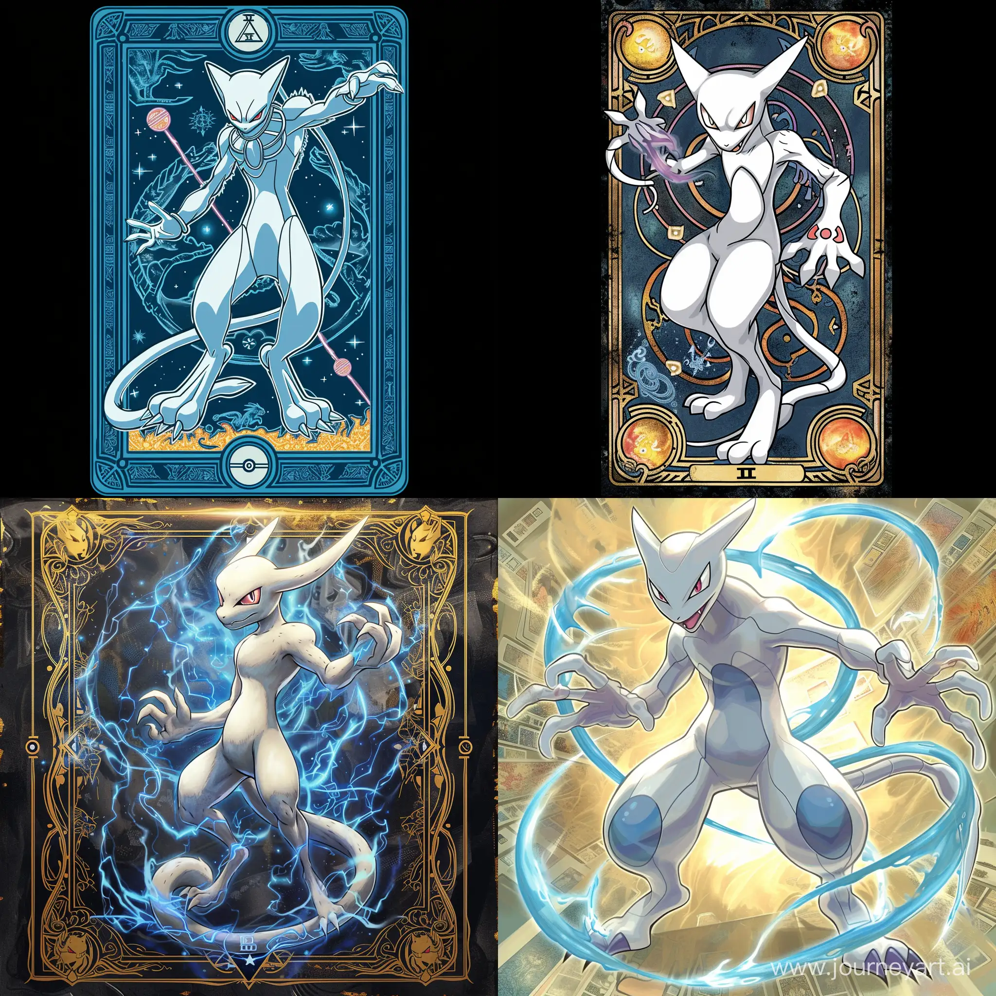 Mystical-Mewtwo-Pokemon-in-Tarot-Card-Style