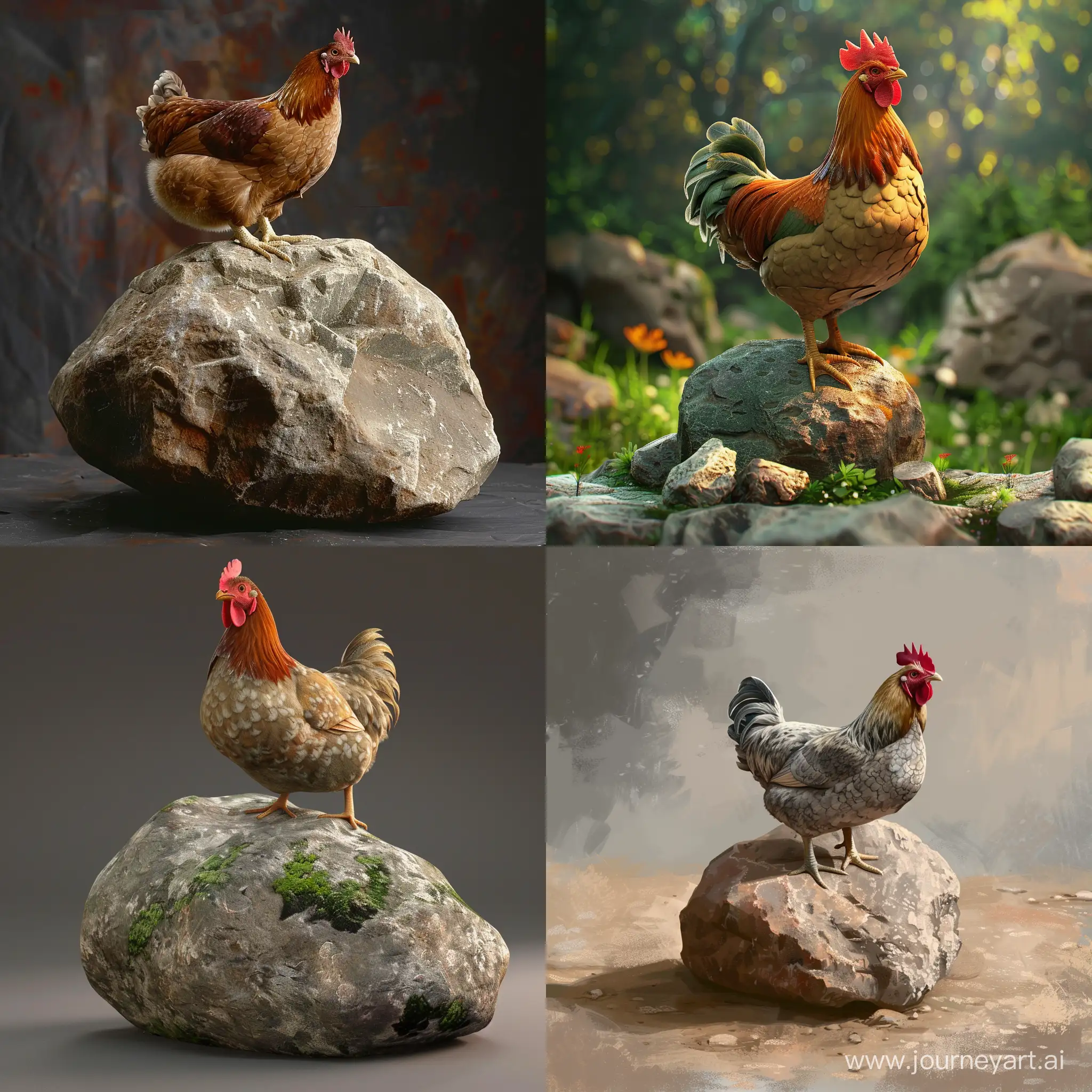 Create an image of a chicken rock bamd