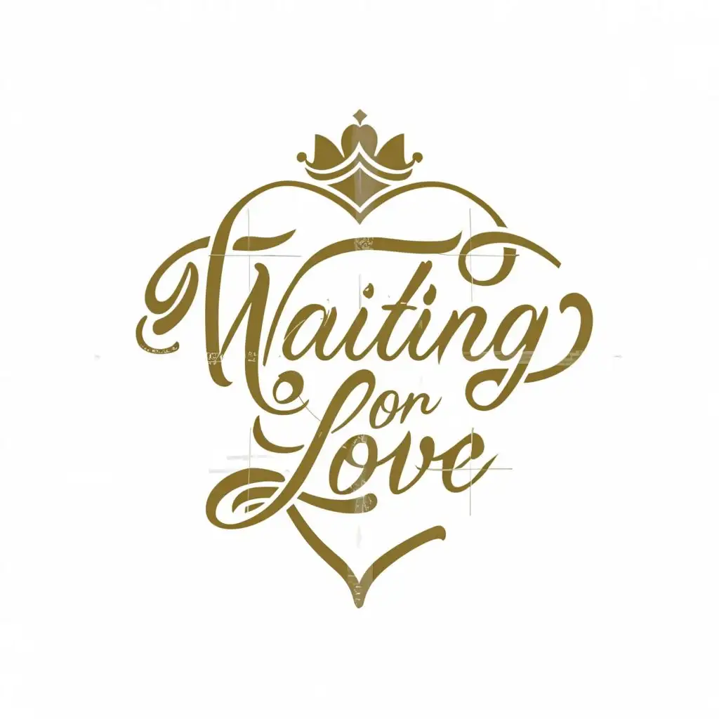 a logo design,with the text "Waiting for love", main symbol:luxury love,Moderate,clear background