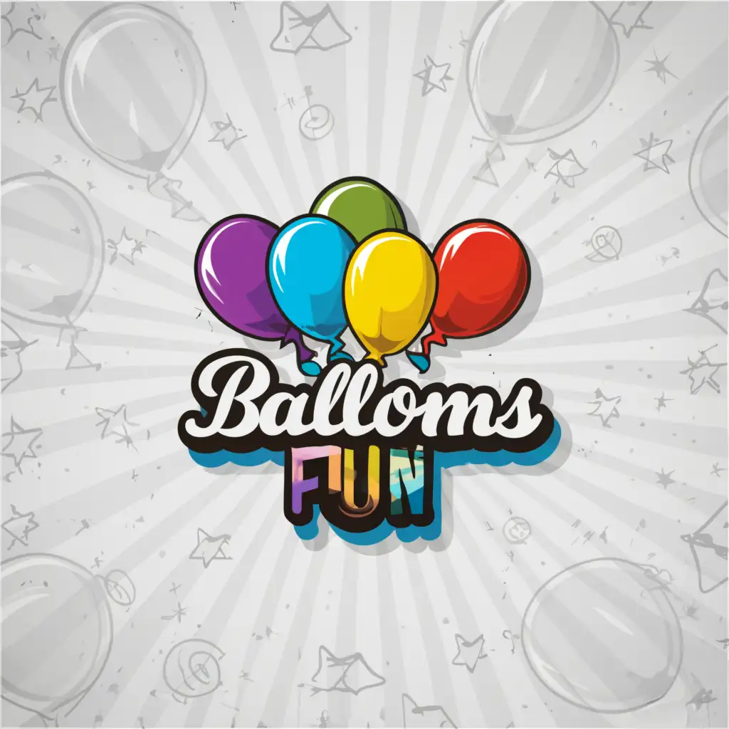 a logo design,with the text "Balloons fun", main symbol:Balloons with helium,Сложный,be used in Развлечения industry,clear background