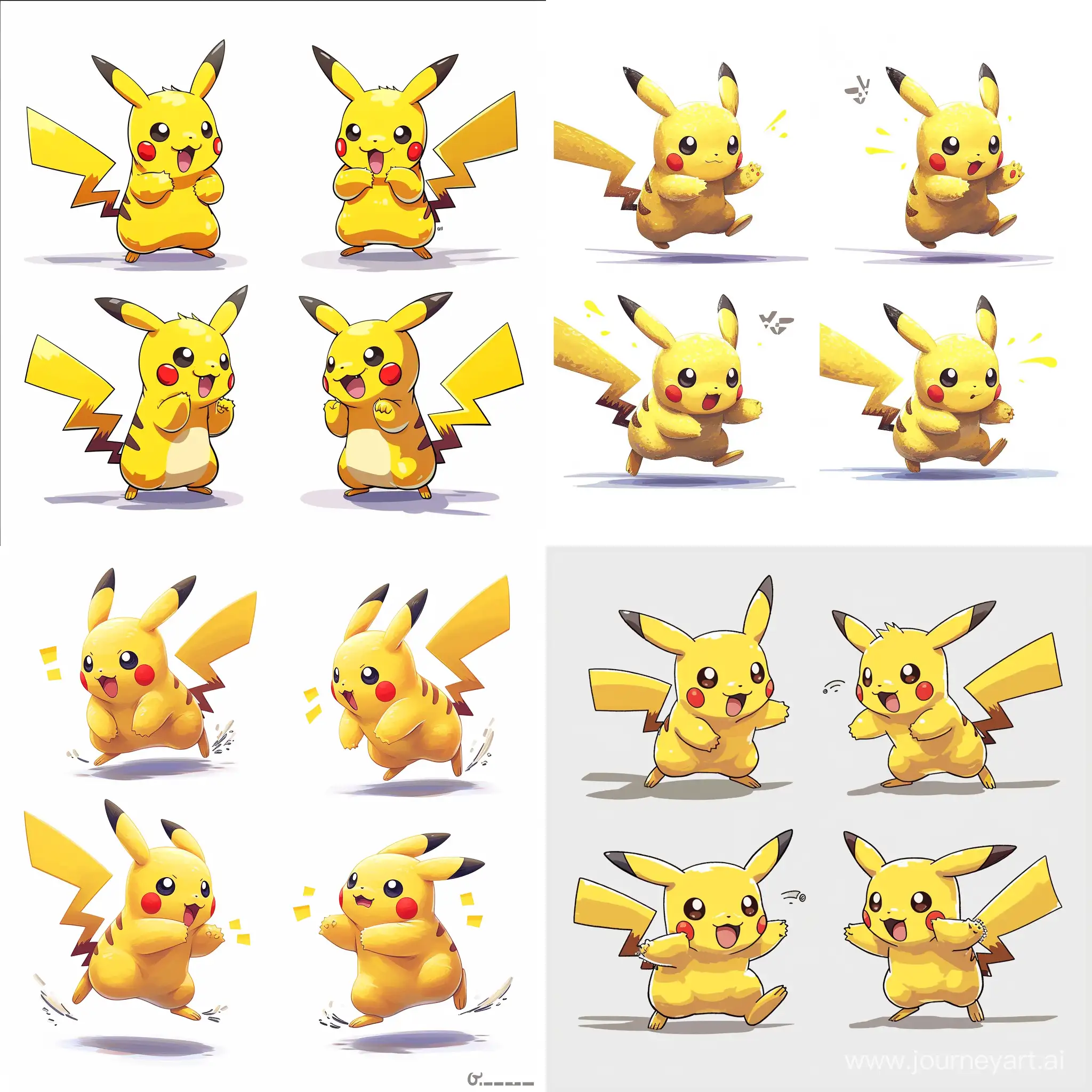 TibiaInspired-Pikachu-Sprites-Dynamic-Movements-in-Four-Directions