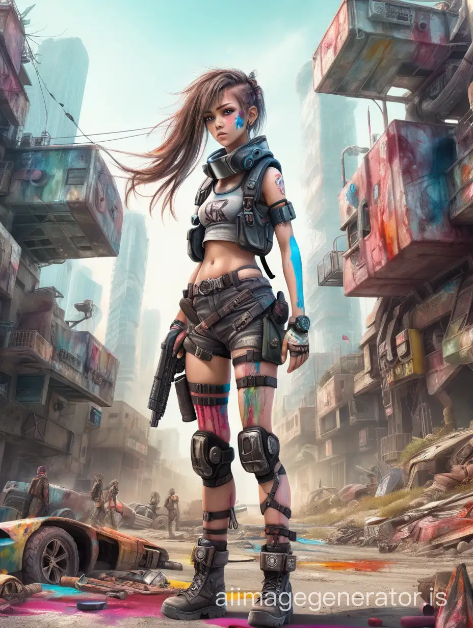 Colorful Cyborgs in a Humorous PostApocalyptic Adventure | AI Image  Generator