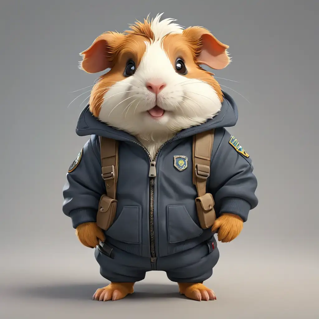 Adorable Cartoon Guinea Pig Pilot in Full Body Costume