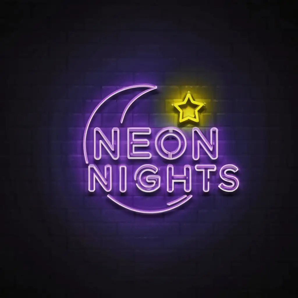 LOGO-Design-for-Neon-Nights-A-Moonlit-Theme-with-Bold-Typography-for-the-Entertainment-Industry