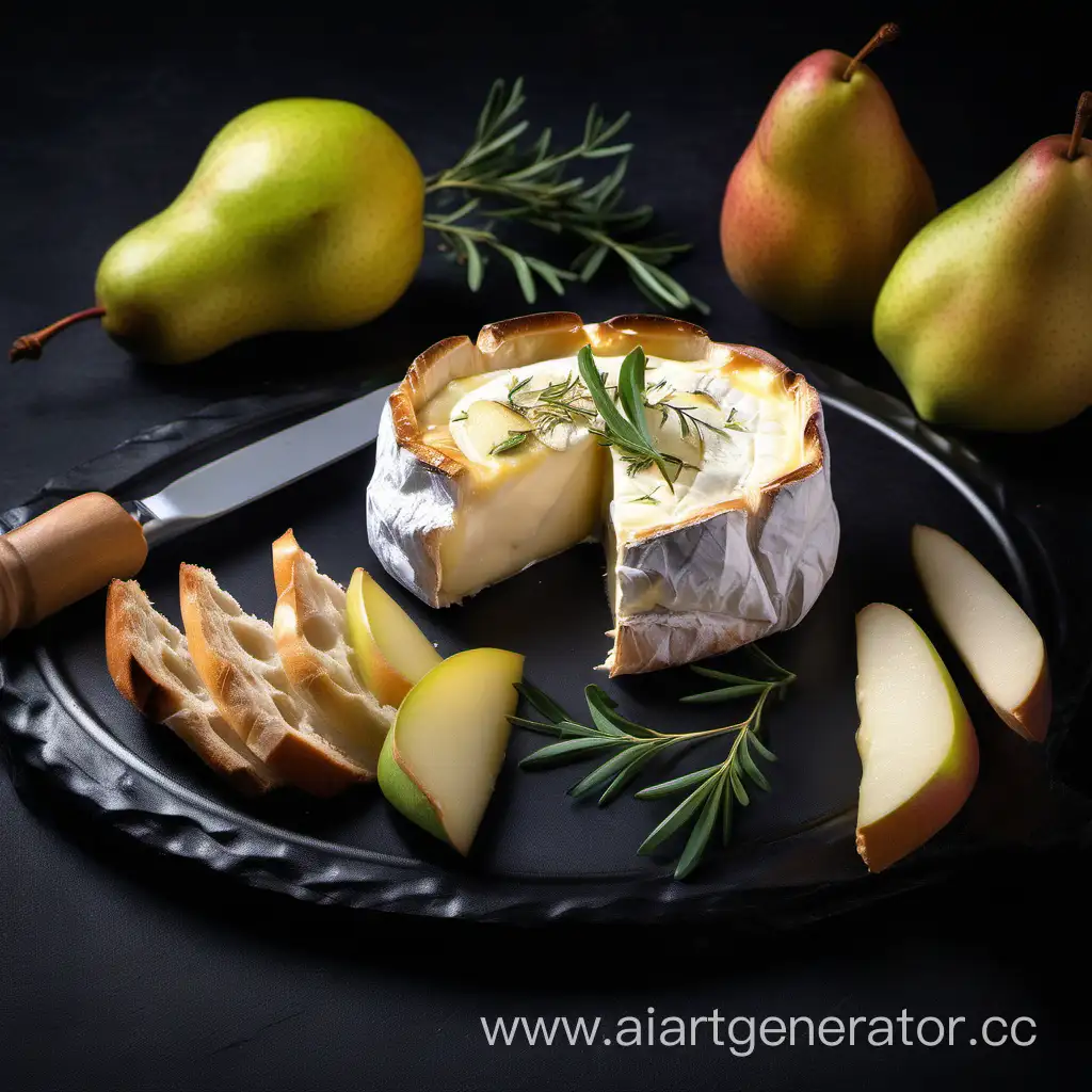 Savory-Baked-Camembert-with-Baguette-and-Pear-Delight