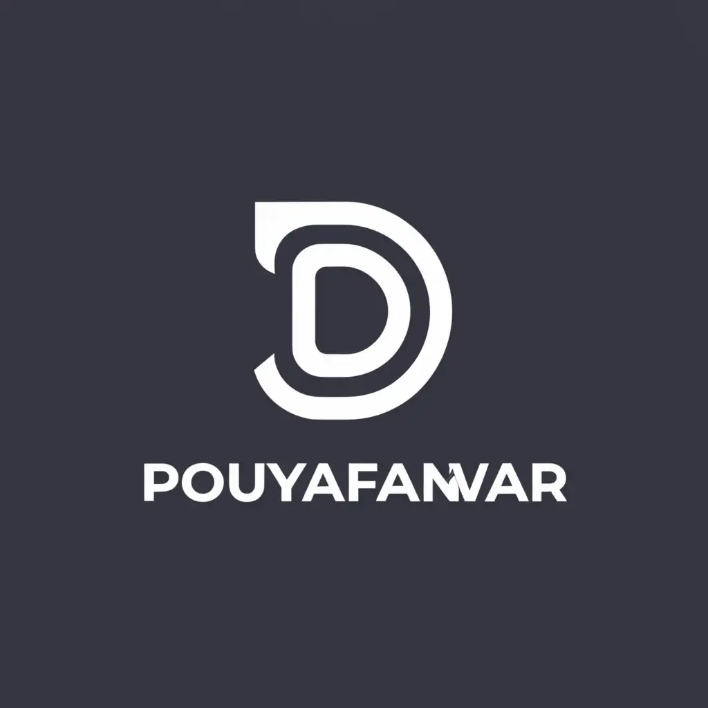 a logo design,with the text "PouyaFanavar", main symbol:PFi,Minimalistic,clear background